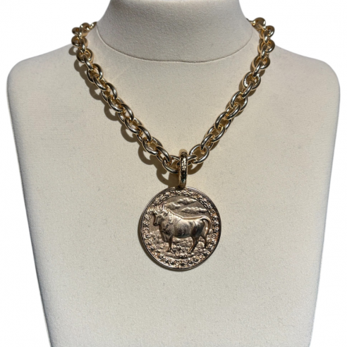 ALEVA' CIONDOLO SEGNO ZODIACALE ORO TORO