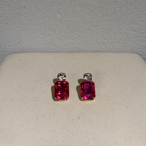 ALEVA' ORECCHINI PRINCESS CHAMPAGNE-FUCSIA