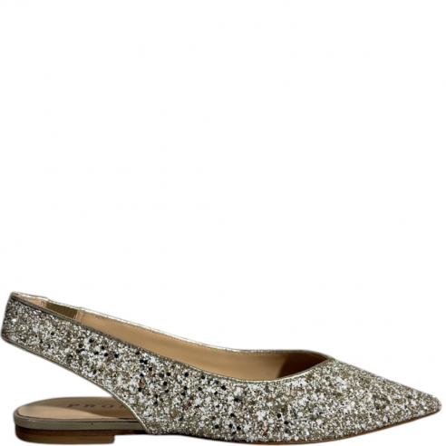 PROSPERINE 2490 GOB FLAT SHOES GLITTER ORO-BIANCO