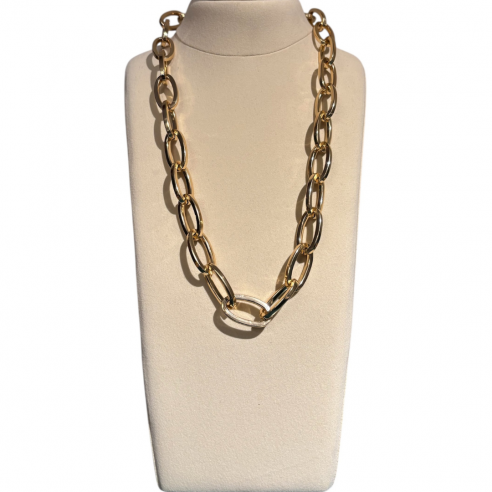 ALEVA' COLLANA FAVIGNANA ORO LUCIDO 65CM