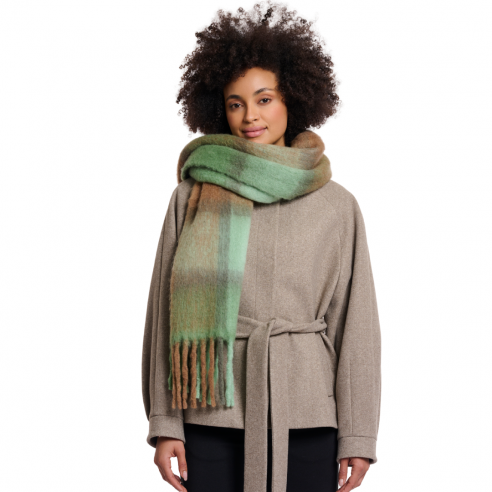 R&P RITA FOREST MIX CHECKERED SCARF