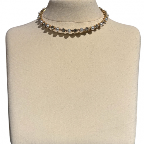 ALEVA' COLLARINO FAVOLA NUOVO CON PERLE