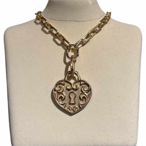 ALEVA' CIONDOLO LUCCHETTO ORO