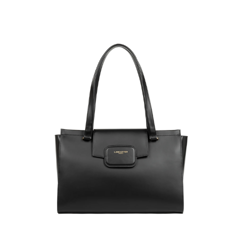LANCASTER 480-063 NOIR SAC CABAS EPAULE A RABAT...