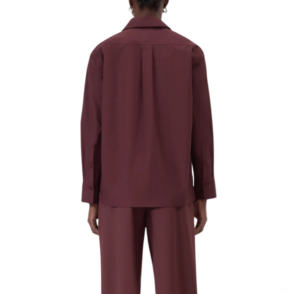 CLOSED ASYMMETRIC SHIRT DARK RAISIN RED