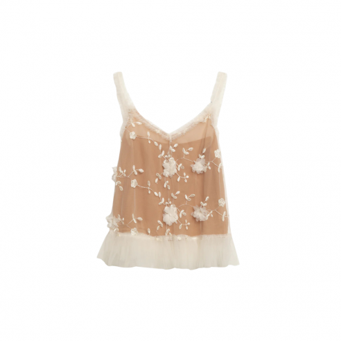 WEILI ZHENG S26CT17 WHITE FLOWER TOP RICAMATO 2