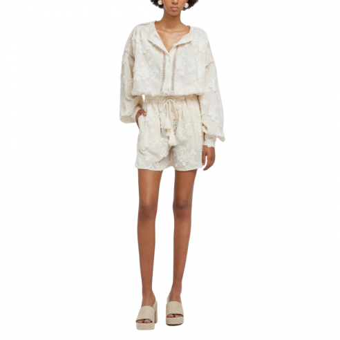 WEILI ZHENG S26PS08 SHORTS IN MUSSOLA RICAMATA...