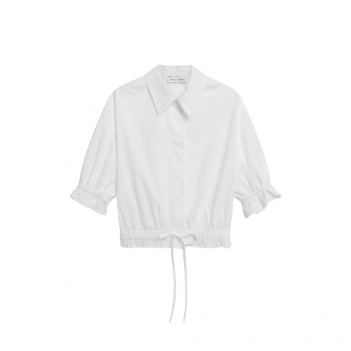 WEILI ZHENG S26SL02 WHITE CAMICIA CROP
