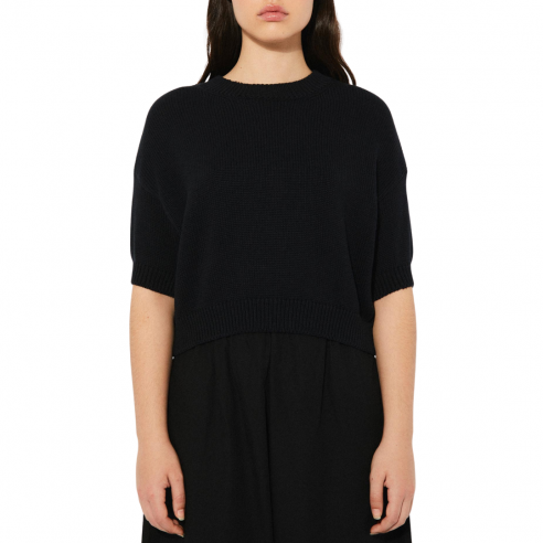 RITA ROW PATTIE BLACK SWEATER SHORT SLEAVE CROP...