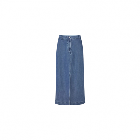 SAMSOE SAMSOE SSATOVES MEDIUM DENIM BLUE SKIRT