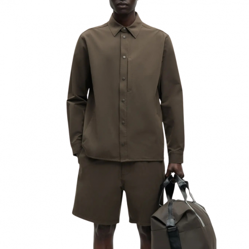 SAMSOE SAMSOE SADAMON BLACK OLIVE OVERSHIRT