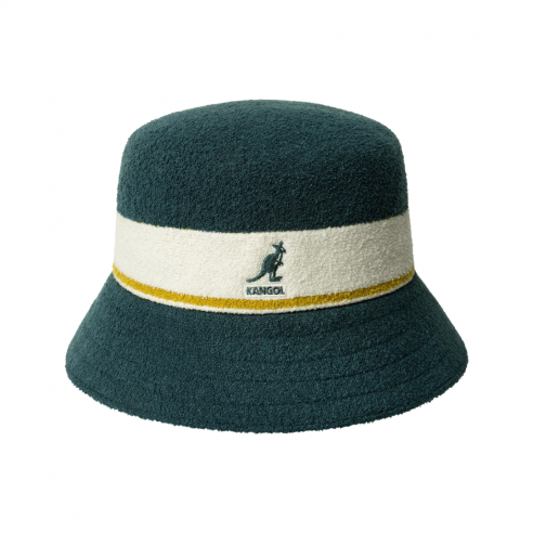 KANGOL K3326ST CELESTE TEAL BERMUDA STRIPE BUCKET