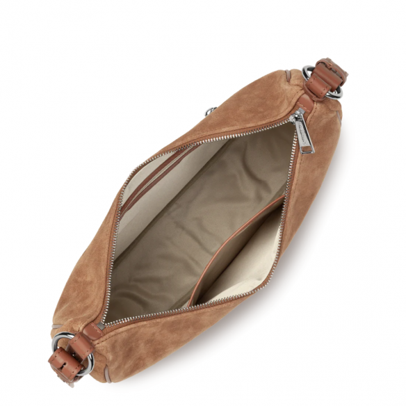 LANCASTER 480-082 CAMEL SAC BESACE ZIPPE' L SUEDE