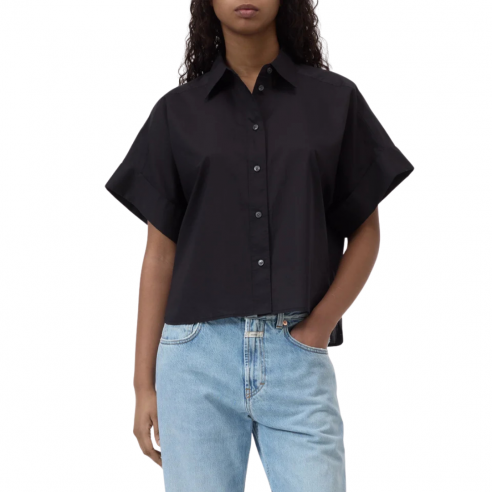 CLOSED TURN UP BLACK SHIRT