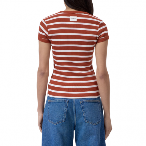 CLOSED SLIM T-SHIRT BRICK RED