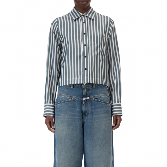 CLOSED CROPPED ROYAL GREEN CLASSIC SHIRT