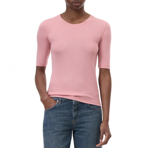 CLOSED CREWNECK SHORTSLEEVE PEONY PINK