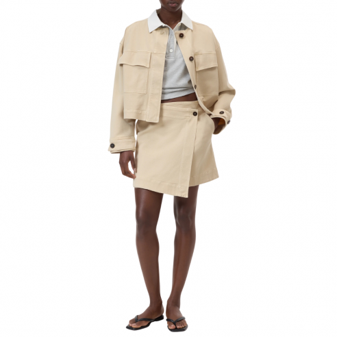 CLOSED WRAP SKIRT CAMEL BEIGE
