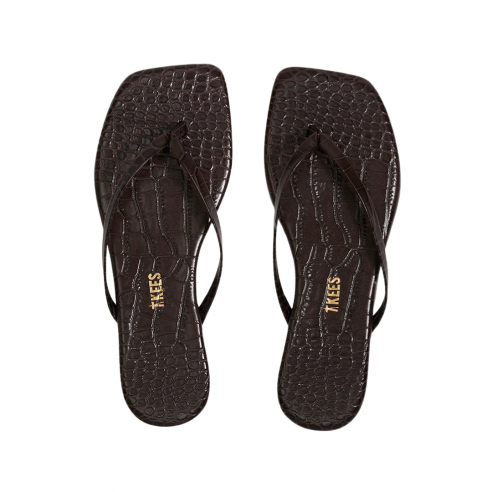 TKEES SQUARE TOE LILY CROC CAROB 2