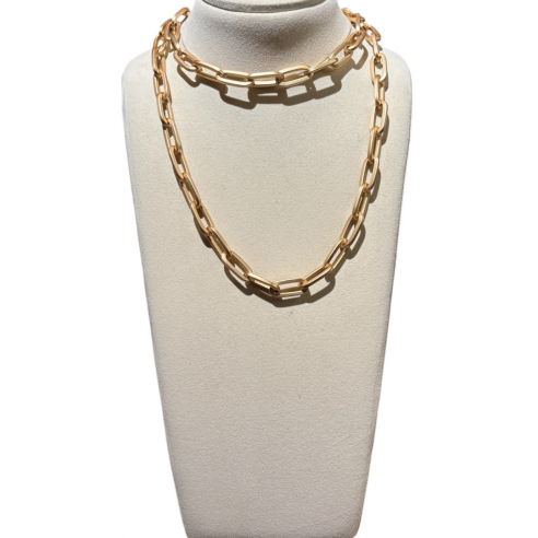 ALEVA' COLLANA VULCANO SLIM ORO OPACO 90CM