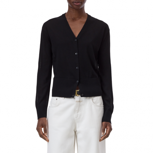 CLOSED V-NECK CARDIGAN BLACK
