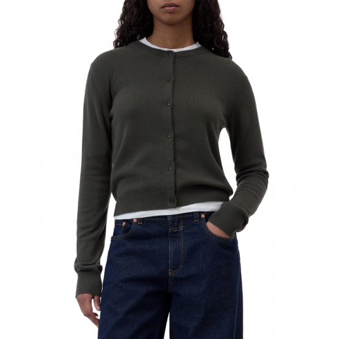 CLOSED CREW NECK CARDIGAN JUNIPER GREEN