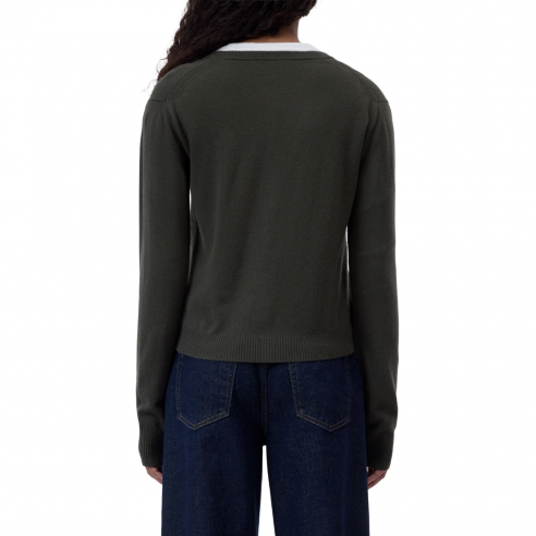 CLOSED CREW NECK CARDIGAN JUNIPER GREEN 2