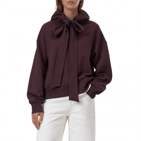 CLOSED BOW TIE HOODIE CINDER BROWN