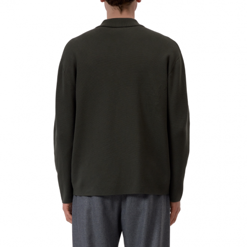 CLOSED POLO CARDIGAN DARK OLIVE GREEN 2