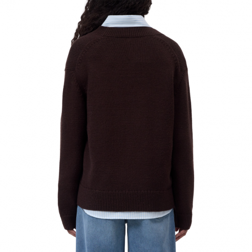 CLOSED V NECK LONG SLEEVE CINDER BROWN 2