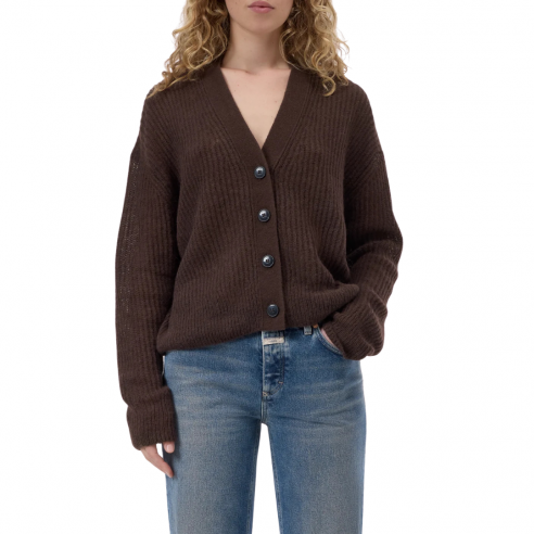 CLOSED V CARDIGAN MAHAGONY BROWN