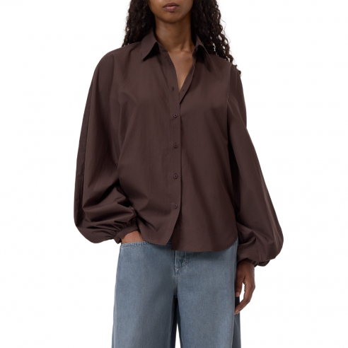 CLOSED RAGLAN BLOUSE MAHAGONY BROWN