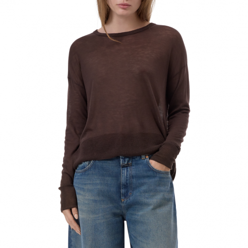 CLOSED CREW NECK LONGSLEEVE MAHAGONY BROWN