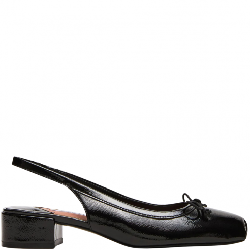 STEVE MADDEN LOVED BLACK CRINKLE PATENT LEATHER