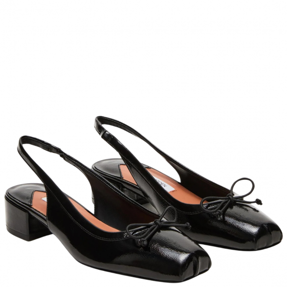 STEVE MADDEN LOVED BLACK CRINKLE PATENT LEATHER